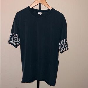 Kenzo Black Tee with Logo Sleeves